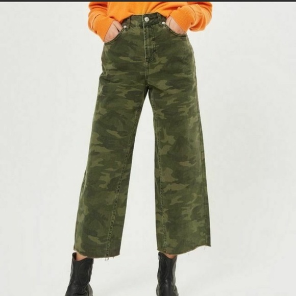topshop camo jeans
